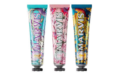 Marvis Garden Midsummer Lily, Mystic Realm Rose, Moonlit Golden Osmanthus Toothpaste Set Freshening Breath