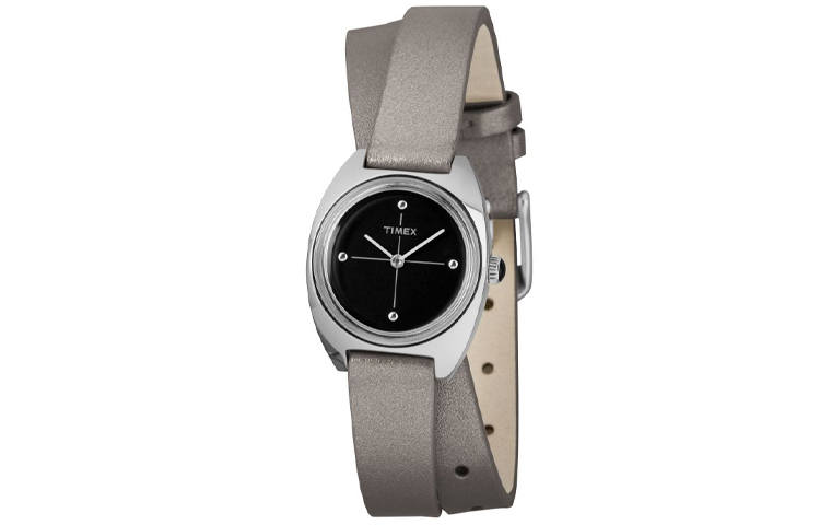 TIMEX TREND Wrist Watches Quartz Movement Leather Strap 24mm Black Dial Women's Watch 30m Water Resistant