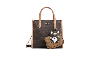 FION Artificial Leather Handbag Medium Women's