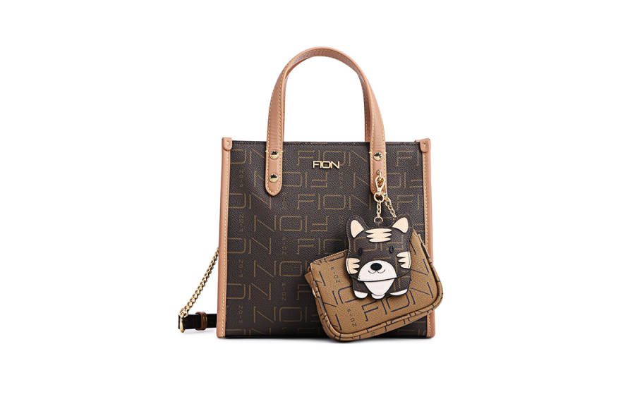FION FION Artificial Leather Handbag Medium Women's