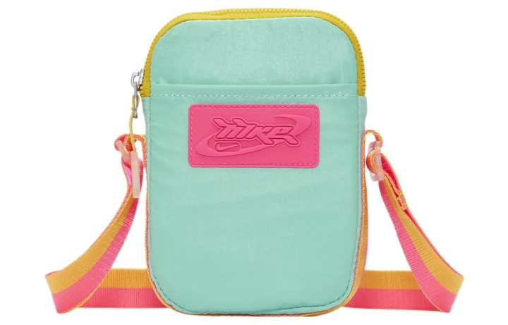 Nike Nike Fabric Shoulder Bag, Crossbody Bag Regular Unisex Emerald Green & Transparent Pink