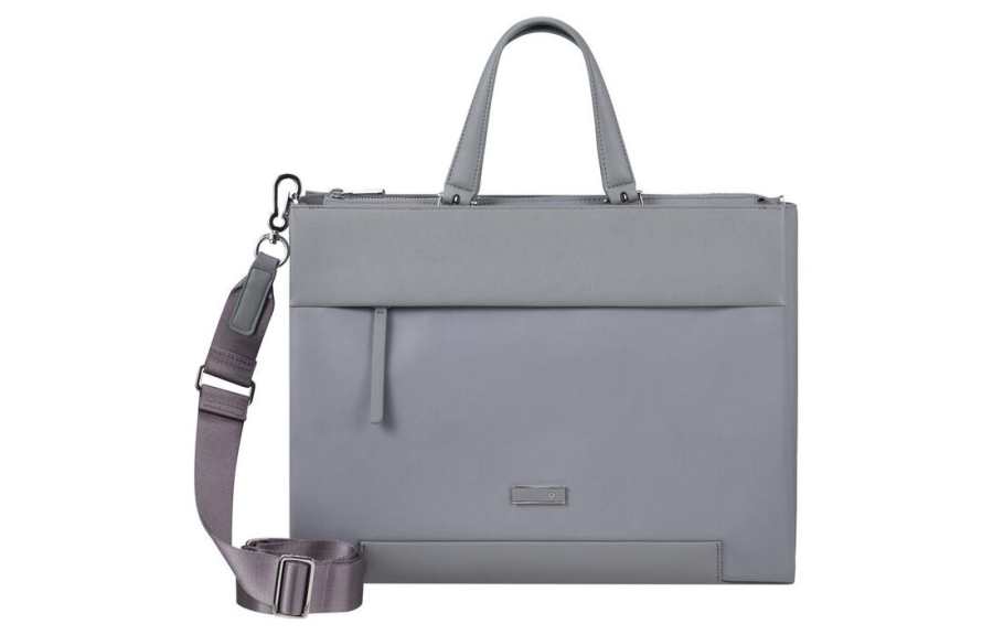 Samsonite SAMSONITE Recyclable Polyester With Polyurethane Tote Bag, Shopping Bag, Shoulder Bag, Handbag Women's Silver Gray