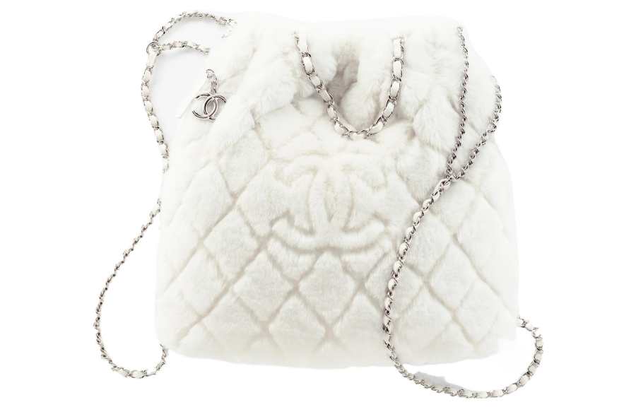 CHANEL Shearling Sheepskin Backpack Large Women's White