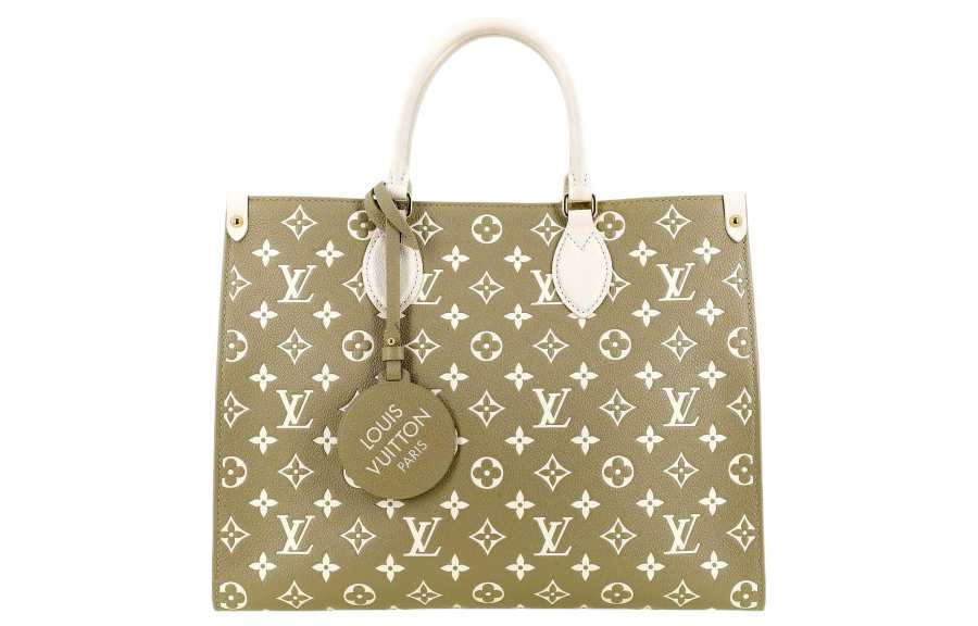 LOUIS VUITTON ONTHEGO Empreinte Cow Leather Handbag Medium Women's Tawny & Beige