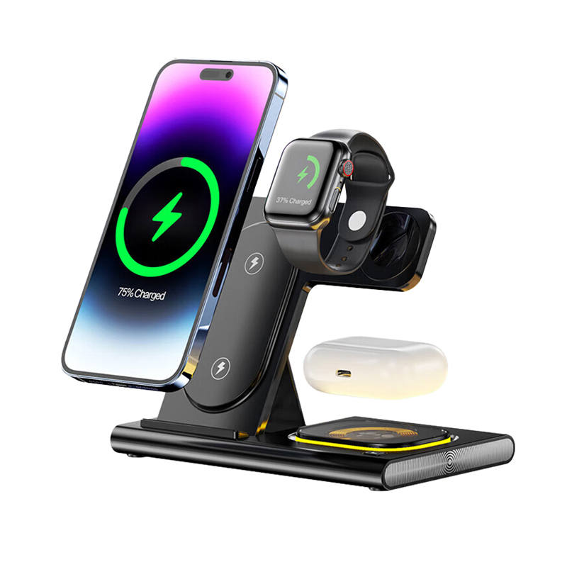 STIGER Wireless Charger Compatibility With IPhone 15/14/13/12, Cell Phones, Watch, Headphones 3 in 1, Upright