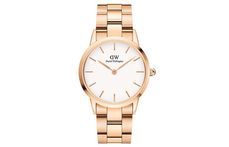 DW/DanielWellington Daniel Wellington ICONIC Collection Wrist Watches Quartz Movement Stainless Steel Watchband 36mm White Dial
