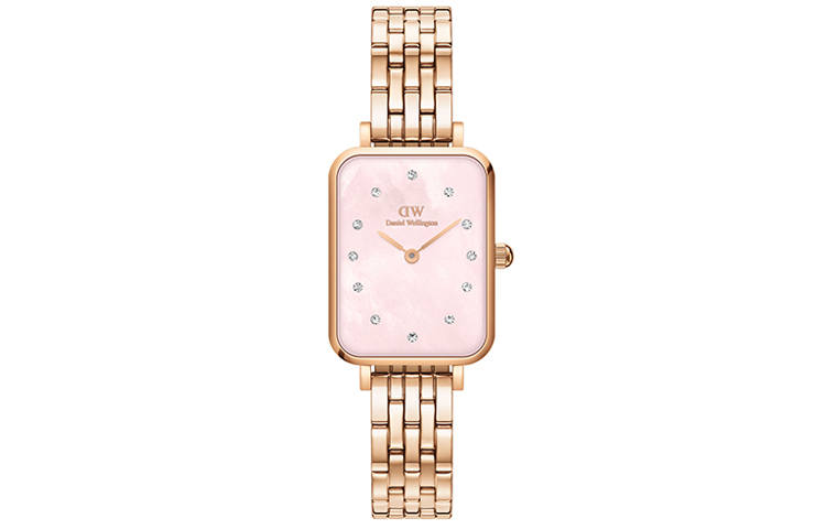 DW/DanielWellington Daniel Wellington QUADRO Collection Wrist Watches Quartz Movement Pink Watch Dial Women's Watch