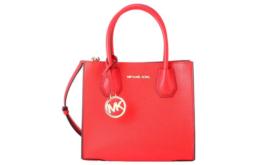 MICHAEL KORS Leather Tote Bag, Shopping Bag, Handbag, Shoulder Bag, Crossbody Bag Medium Women's Red