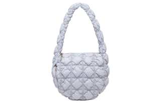 CARLYN Nylon Cloud Bag, Handbag, Shoulder Bag Medium Women's Gray Blue