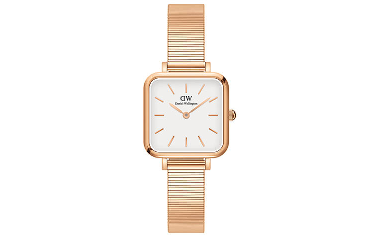 DW/DanielWellington Daniel Wellington QUADRO Collection Wrist Watches Quartz Movement Stainless Steel Watchband 22mm White Dial