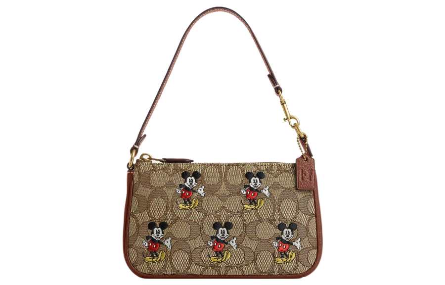 COACH Disney Collaboration Nolita Leather With Jacquard Shoulder Bag, Handbag, Shoulder Bag Small Women's