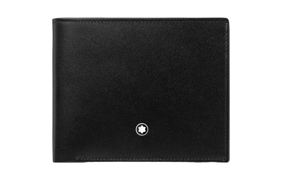 MONTBLANC Grain Cow Leather Card Holder Wallet Regular Men's Black