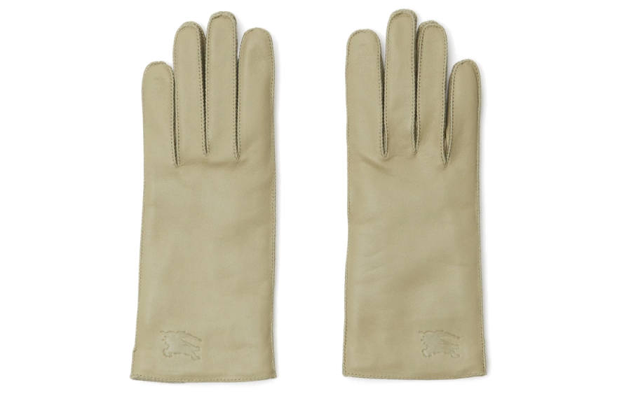 Burberry Lambskin, Cashmere, Mulberry Silk Gloves Women's Light Green