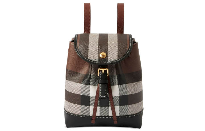 Burberry Burberry Adjustable Strap Polyurethane Backpack Mini Women's Brown & Multicolor