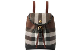 Burberry Adjustable Strap Polyurethane Backpack Mini Women's Brown & Multicolor