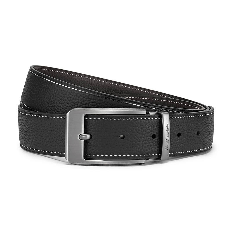 FAIRWHALE FAIRWHALE Cow Leather Belts Men's Width 3.4CM Gift Box Set
