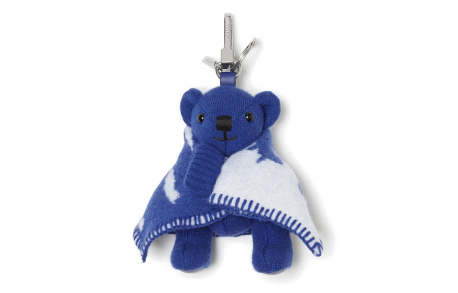 Burberry Burberry Cashmere Leather Wool Polyester Keychains Unisex Blue