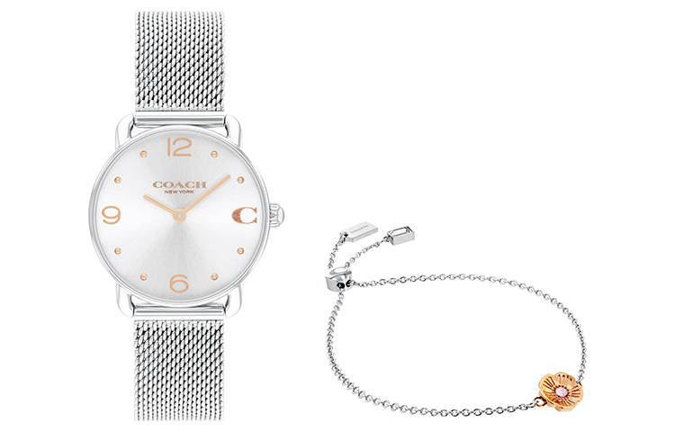 COACH ELLIOT European/US Watches Wrist Watches Quartz Movement Steel Strap 28mm White Dial Women's Watch