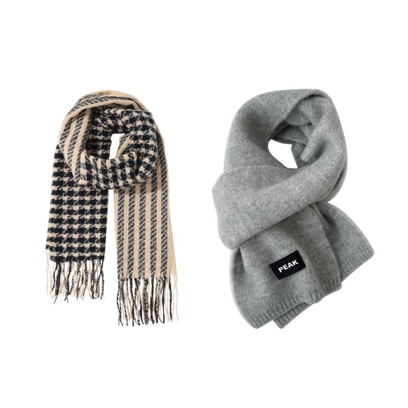 PEAK PEAK Knit Scarves Women's Black/Gray