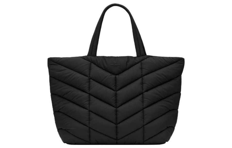 SAINT LAURENT Recycled Nylon Tote Bag, Shopping Bag, Handbag Large Men's Black