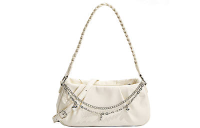 HAWA Pu Shoulder Bag, Cloud Bag, Handbag, Shoulder Bag Regular Women's White/Black