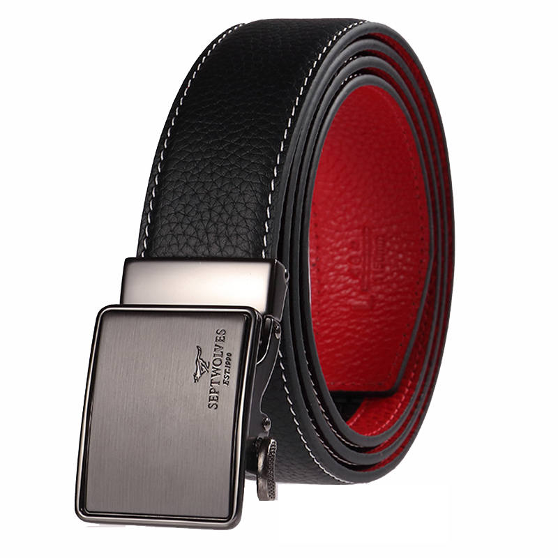 SEPTWOLVES SEPTWOLVES Automatic Buckle, High End Casual Business Leather Belts Men's 3.5cm