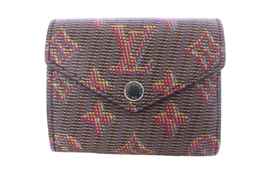 LOUIS VUITTON Calfskin Wallet Women's Brown