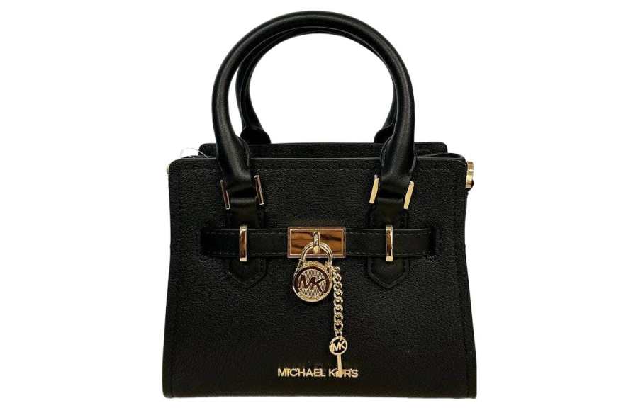 MICHAEL KORS Hamilton Leather Handbag, Shoulder Bag, Crossbody Bag Extra Small Women's Black