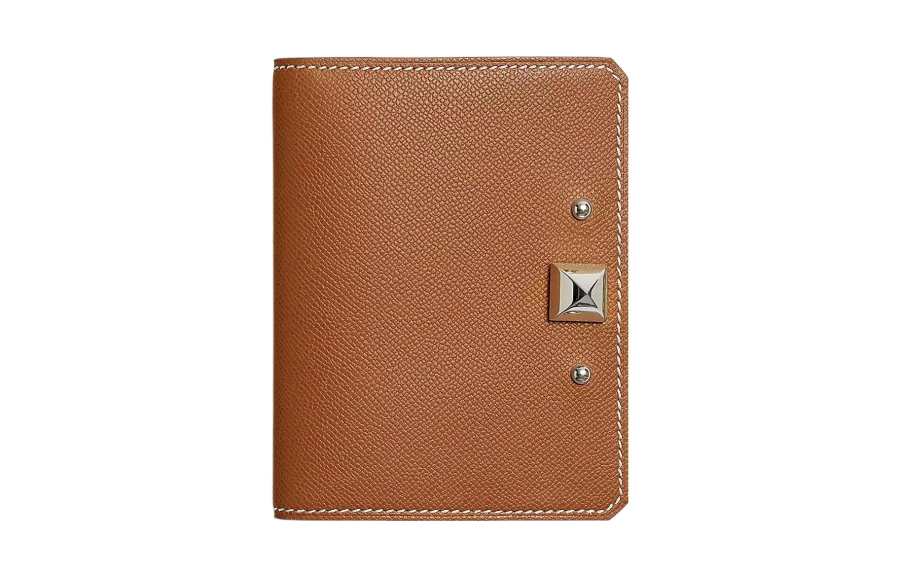 HERMES Madame Calfskin Card Holder Women's 37 Gold Brown