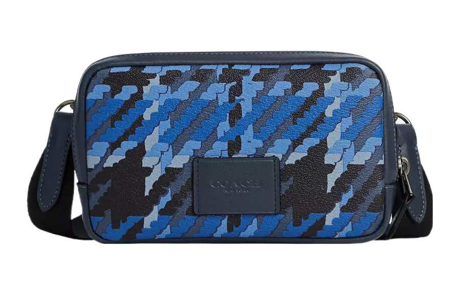 COACH Carrier Calfskin Camera Bag, Shoulder Bag, Crossbody Bag Small Men's Denim Multicolor