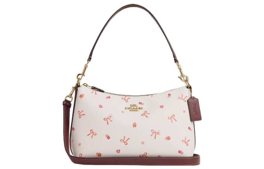 COACH COACH Clara Leather Shoulder Bag, Handbag, Shoulder Bag Medium Women's White