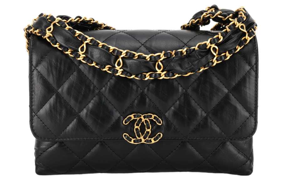 CHANEL Cow Leather Tofu Bag, Handbag, Shoulder Bag Women's Black
