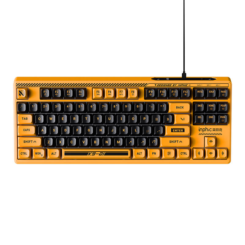 Inphic K901 87 Keys Gaming Office Typing Home Use Button Quiet Dazzling Color Light Notebook Desktop All Wired Keyboard