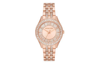 MICHAEL KORS Harlowe Pavé Rose Gold-Tone Watch