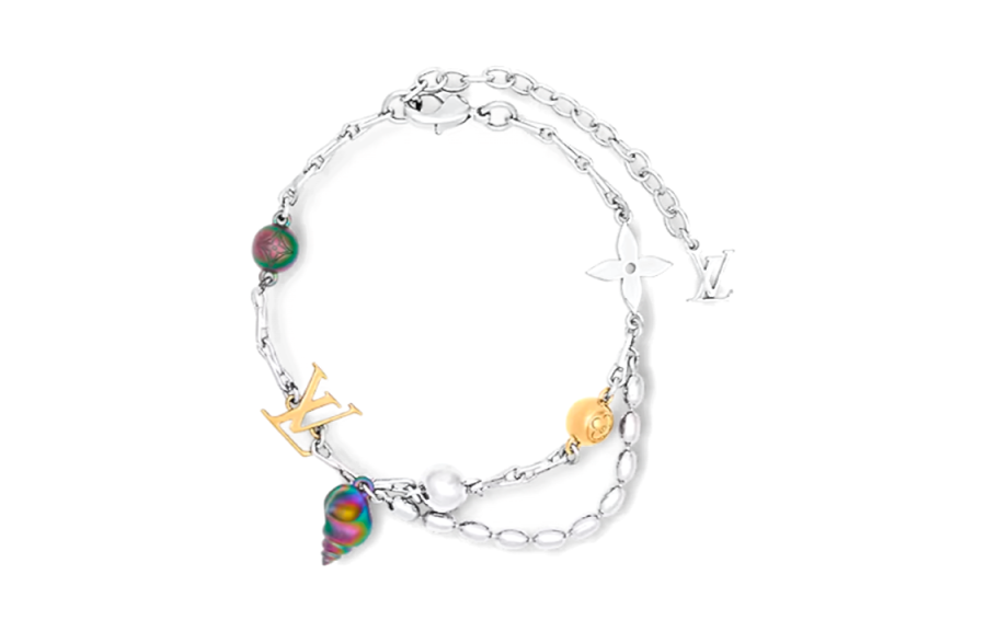 LOUIS VUITTON LOUIS VUITTON Shell Metal Bracelets Unisex Silver
