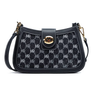 MQ Polyester Crescent Bag, Shoulder Bag Women's Dark Blue