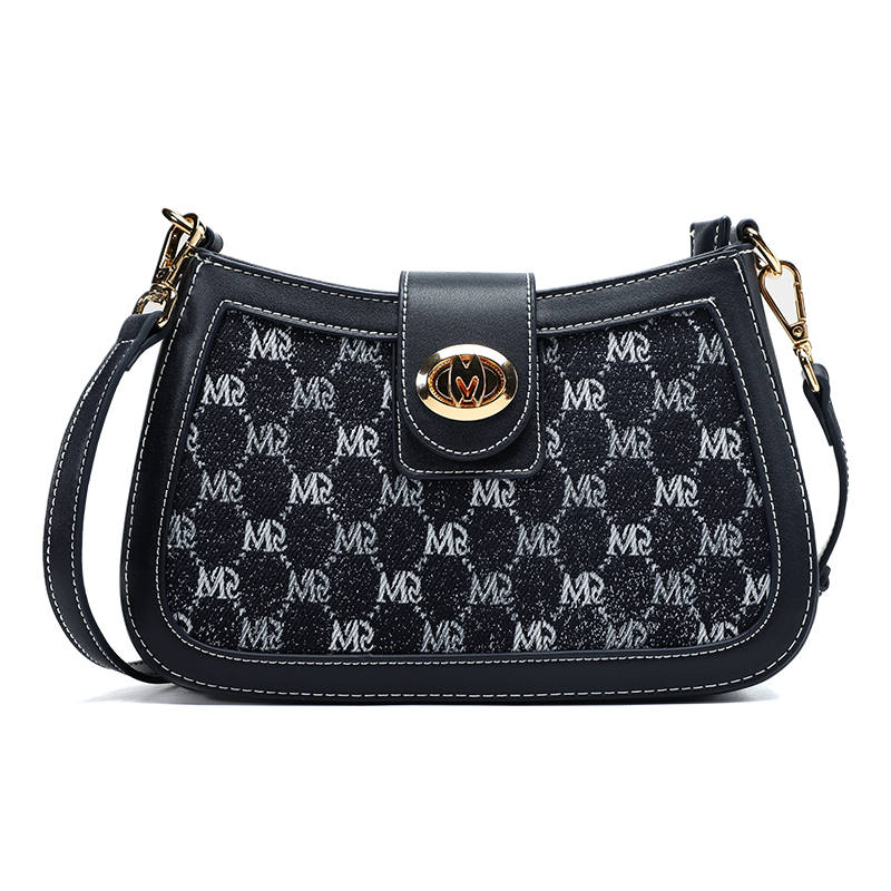 MQ Polyester Crescent Bag, Shoulder Bag Women's Dark Blue