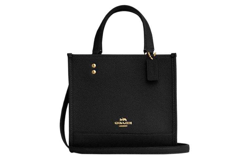 COACH Leather Sheet Music Bag, Tote Bag, Shopping Bag, Shoulder Bag, Crossbody Bag, Handbag Small Women's Black