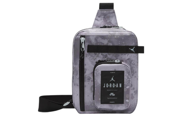 Jordan Jordan Polyester Shoulder Bag, Crossbody Bag Regular Unisex Mid Gray & Black