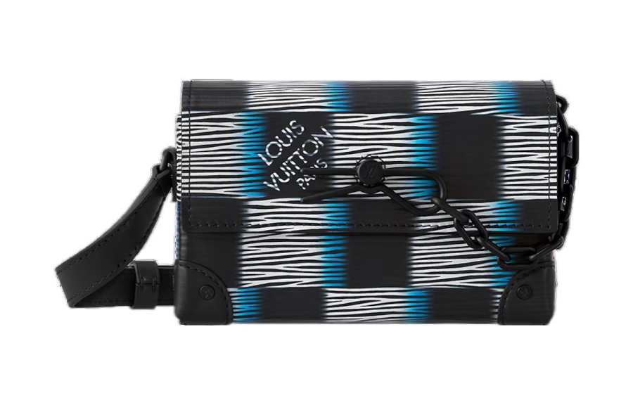 LOUIS VUITTON Steamer Damier Rush Epi XL Leather Small Box Crossbody Bag, Shoulder Bag, Wallet Regular Men's Blue Moon