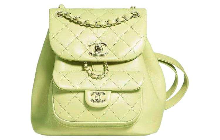 CHANEL CHANEL Duma Cow Leather Backpack Small Women's Light Yellow