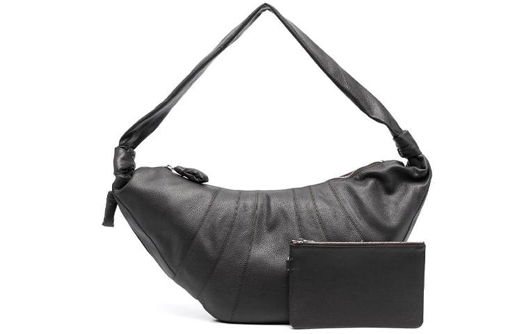 Lemaire Croissant Calfskin Crossbody Bag Large Women's Dark Chocolate Brown