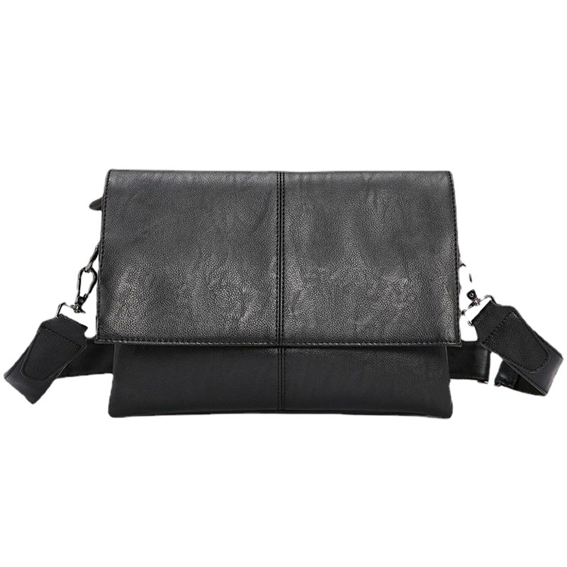ALNI BITTON PU Leather Crossbody Bags Regular Men's Black/Khaki/Gray
