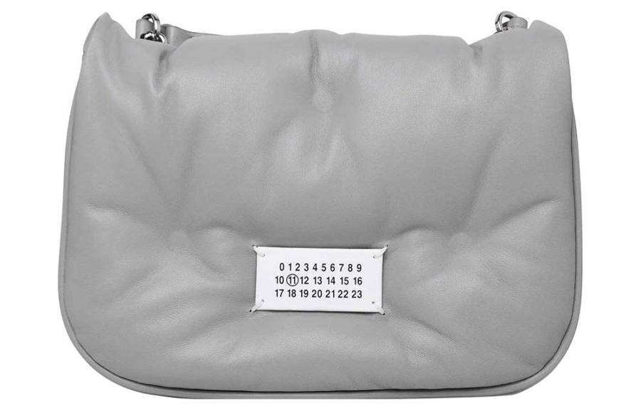 Maison Margiela Glam Slam Grain Nappa Leather Crossbody Bag, Shoulder Bag Women's Gray