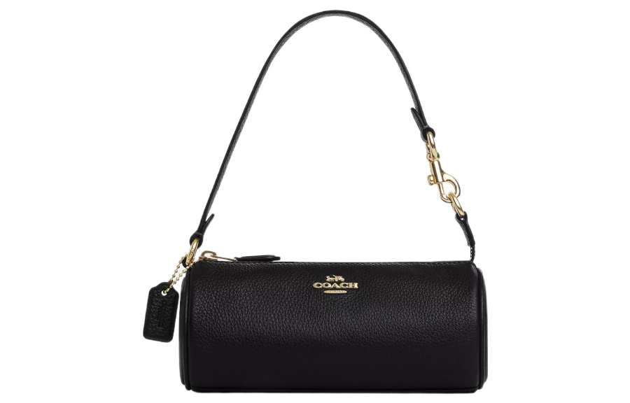 COACH Nolita Refined Pebbled Leather Handbag, Shoulder Bag Small Women's Black