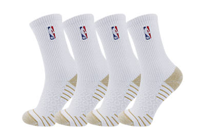 NBA Knee High Socks Men's 4 Pack White