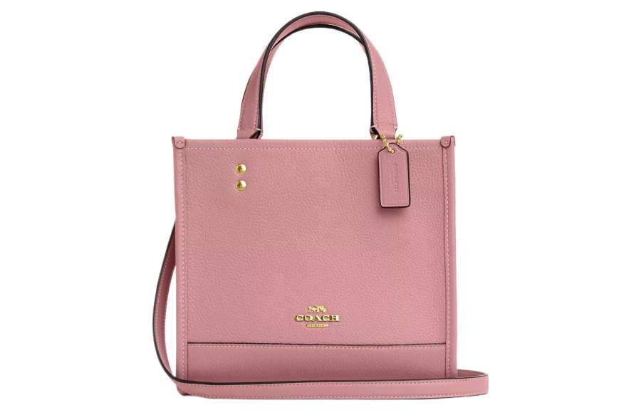 COACH Dempsey Leather Sheet Music Bag, Tote Bag, Shopping Bag, Shoulder Bag, Crossbody Bag, Handbag Small Women's Pink