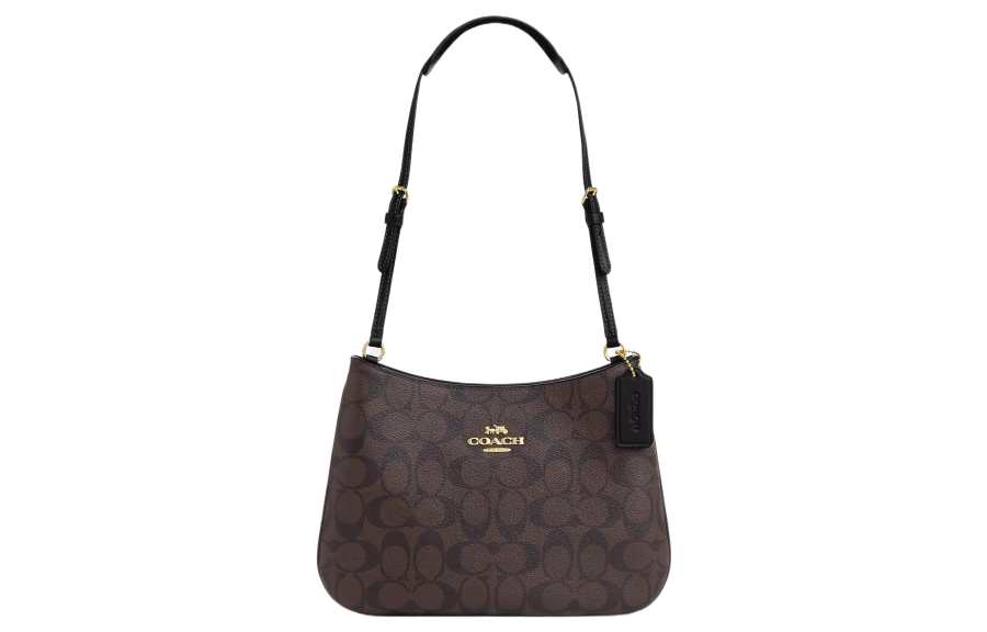 COACH Penelope Coated Canvas With Smooth Leather Handbag, Shoulder Bag Large Women's Coffee