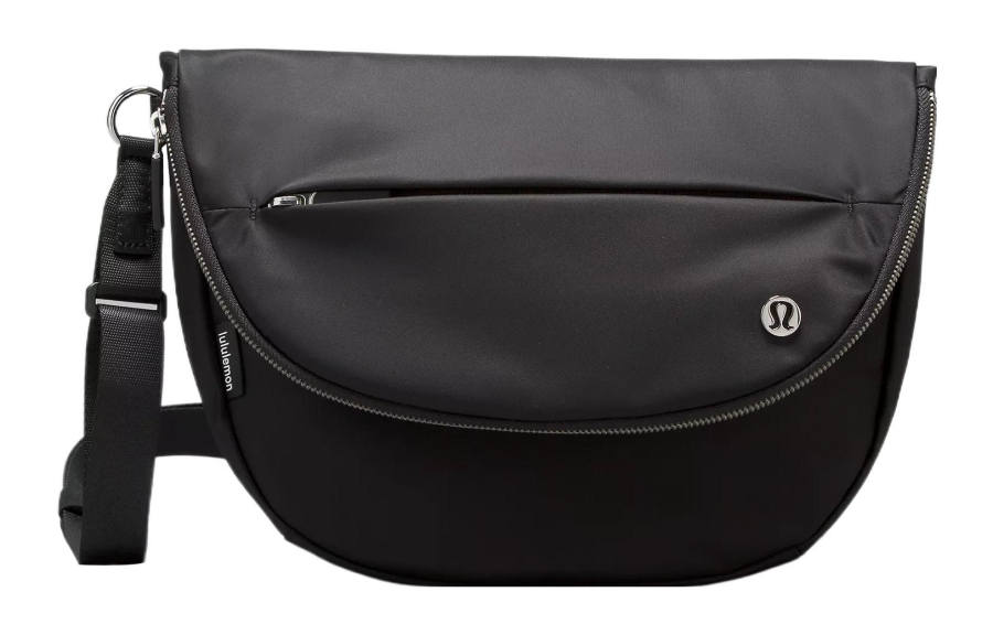 Lululemon Nylon Shoulder Bag, Crossbody Bag Women's Black & Silver