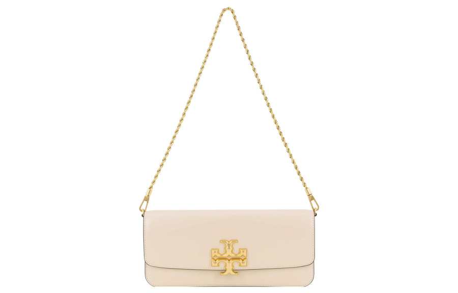 TORY BURCH Eleanor Cow Leather Crossbody Bag, Shoulder Bag Regular Women's White